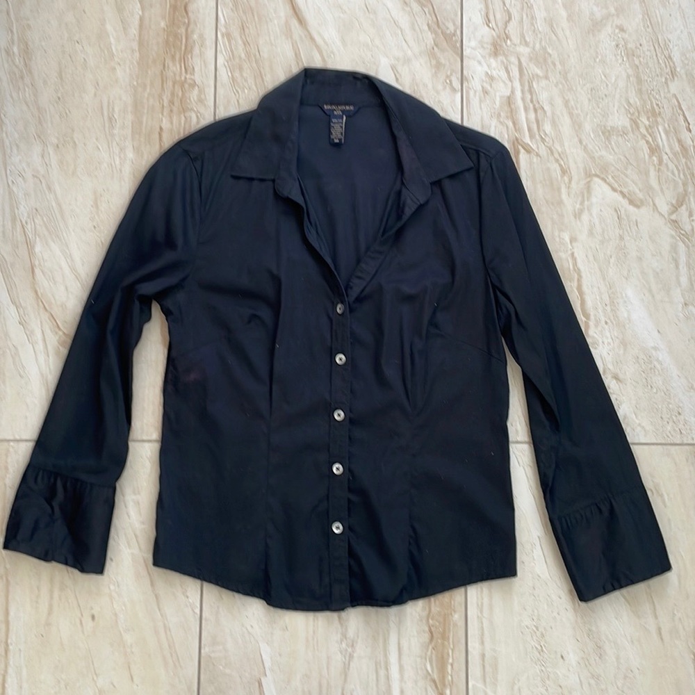 Black button up work shirt